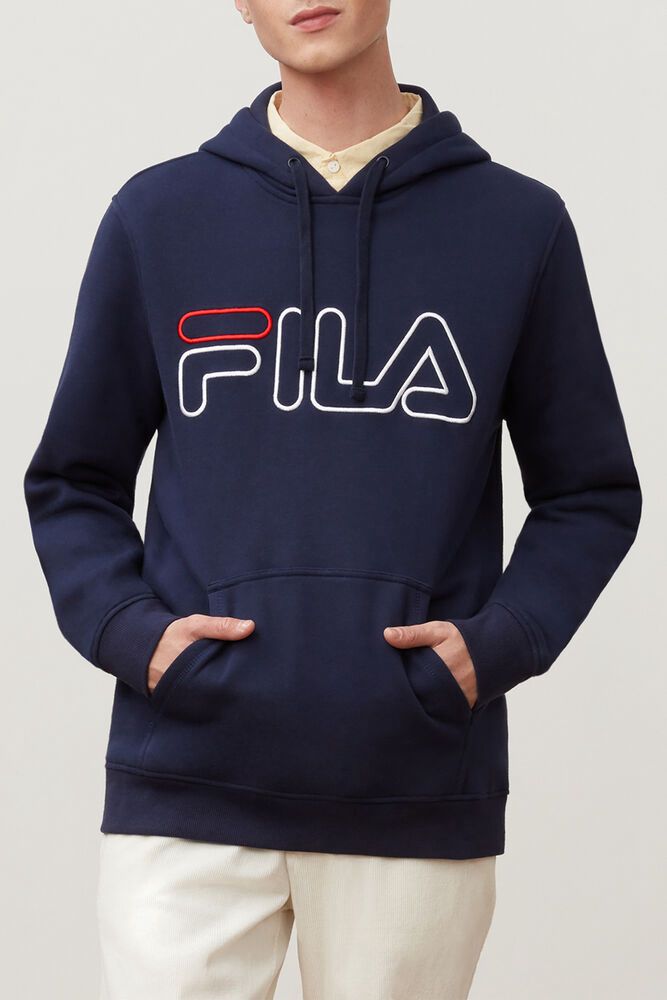 Fila Hoodie Mens Navy - Prati - Philippines 2957601-UX